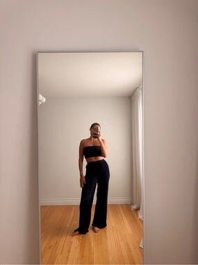 Navy Plisse Tube Top